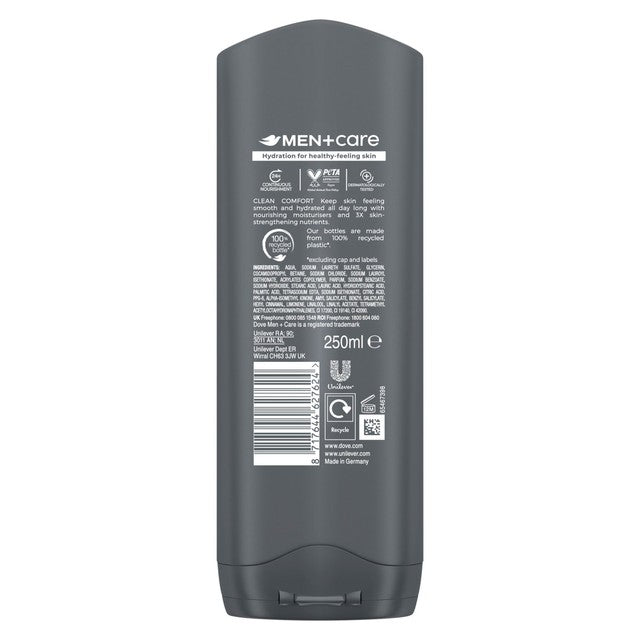 Dove Men+Care Clean Comfort lemon body wash 250ml - British product