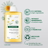 Klorane brightening shampoo with camomile for blonde hair 400ml, UK version