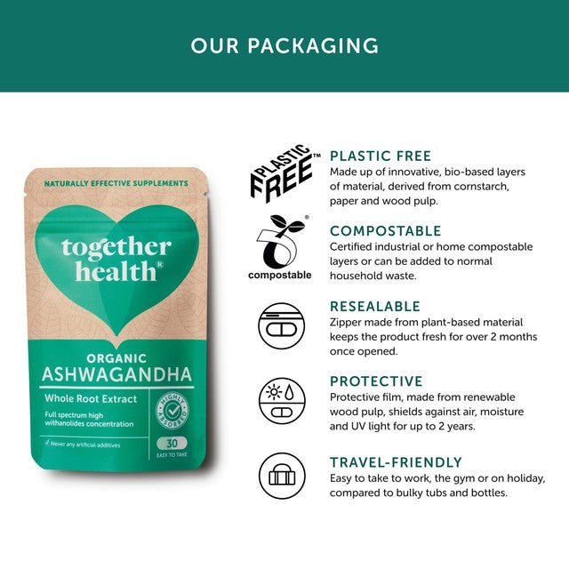 Together Health Organic Ashwagandha capsules 30 count (British brand)