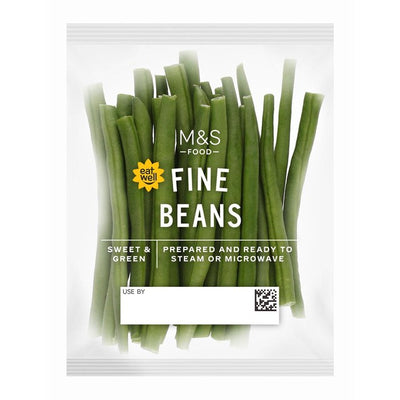 M&S Feine grüne Bohnen Vegetarische Mikrowellentasche Beilage 80g