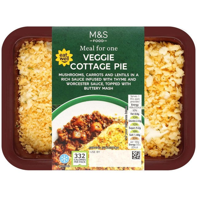M&S Veggie Cottage Pie 400g, imported from the UK