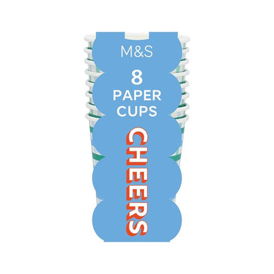 M&S Grüne Papier Partybecher Einweg-Papierbecher 250ml