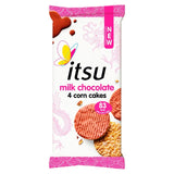 Itsu milk chocolate corn cakes 4 pack, imported from the UK
