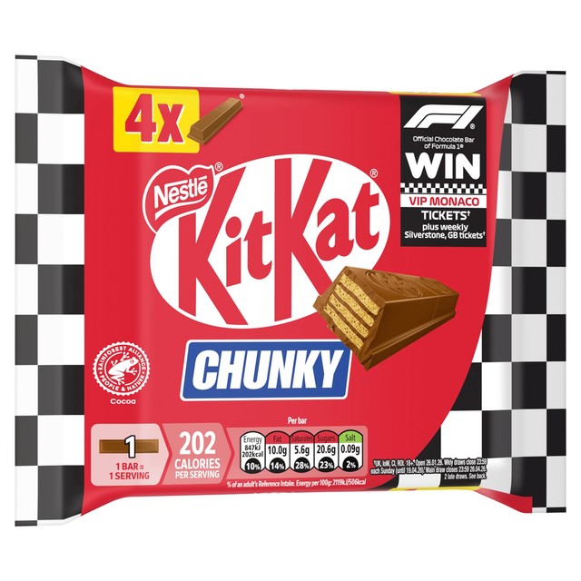 KitKat Chunky milk chocolate bar 4 x 40g multipack, UK version