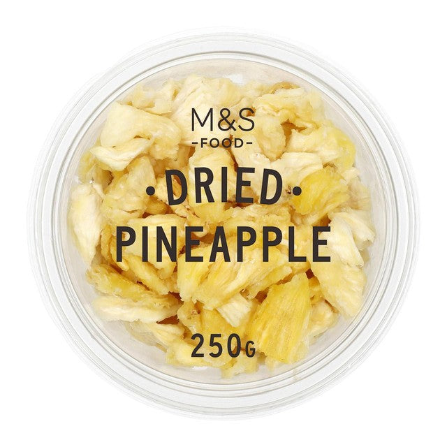 M&S dried pineapple 250g, imported from the UK