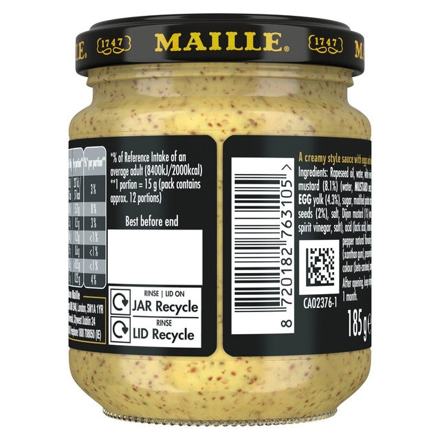 Maille Dijonnaise sauce 185g, imported from the UK