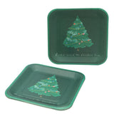 Square Paper Plates with Christmas Tree Design 8-Pack 23cm
