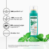 Klorane oil control tinted dry shampoo spray (British brand)