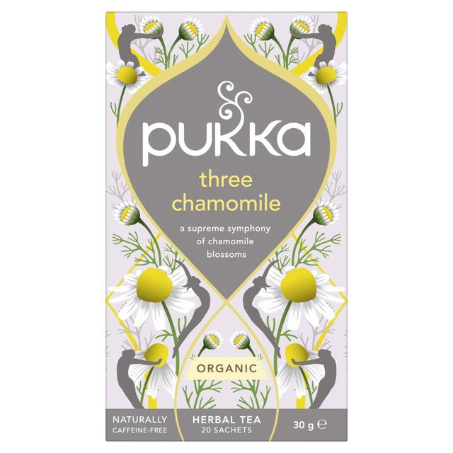 Pukka Herbs Organic Three Chamomile Tea 20 Bags, imported from the UK