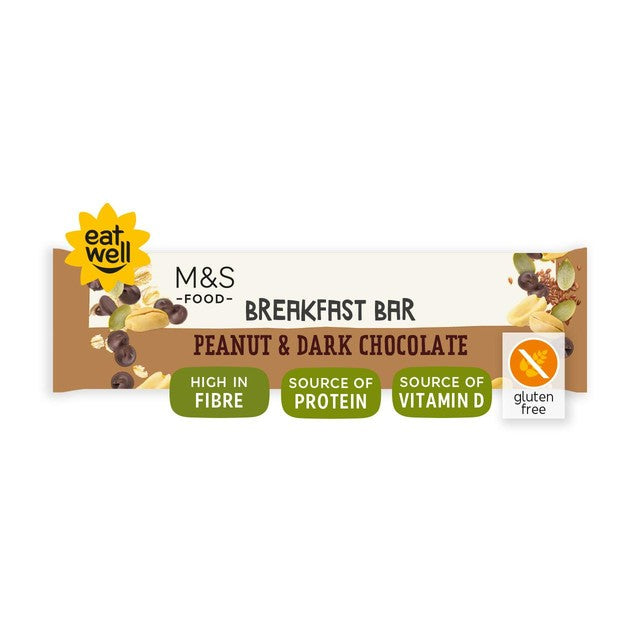 M&S breakfast bars peanut dark chocolate 4 pack, UK version