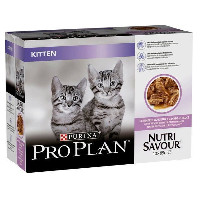 Pro Plan Nutrisavour kitten wet food with turkey (British brand)
