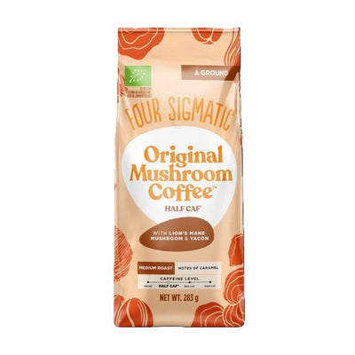 M&S Four Sigmatic Original Mushroom Half Caf Ground Coffee 283g- Buy online at McGrocer