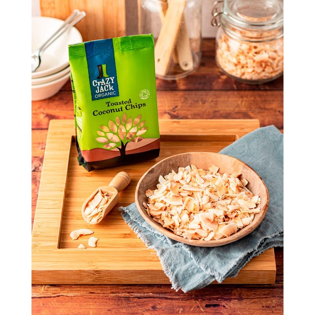 Crazy Jack toasted unsweetened coconut chips 100g - British product