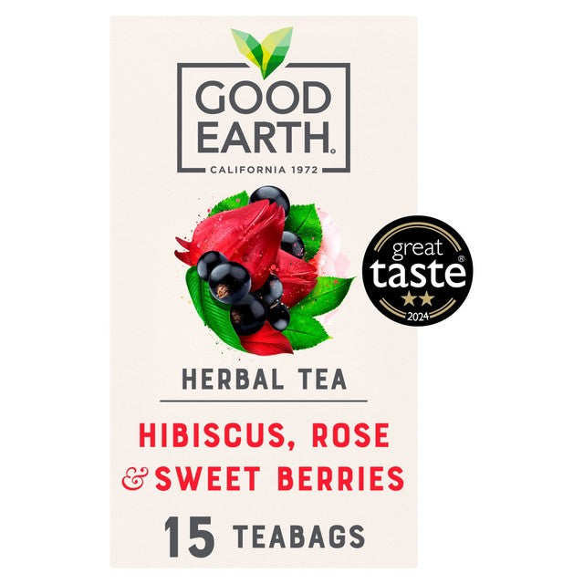 Good Earth herbal tea bags hibiscus, rose & sweet berries 15 per pack, UK version