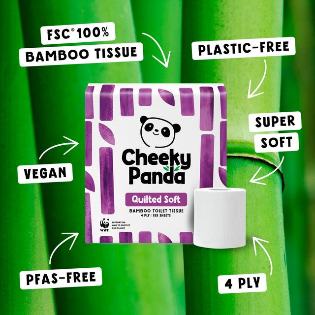 The Cheeky Panda luxury quilted bamboo toilet tissue 9-pack (British brand)