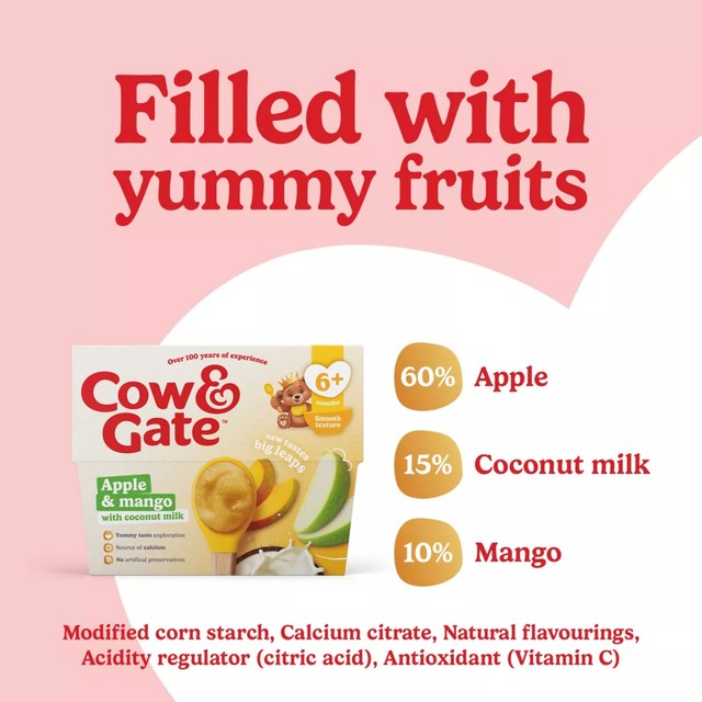Cow & Gate Apple Mango baby food pot 95g - British product