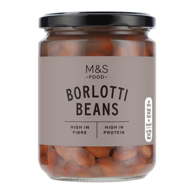 M&S Borlotti Beans in water jar (British brand)
