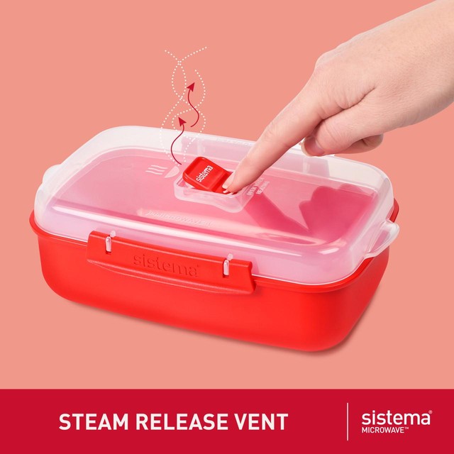 Sistema microwave heat and eat container set 3 pack with 2 x 525ml and 1 x 1.25L containers (British brand)