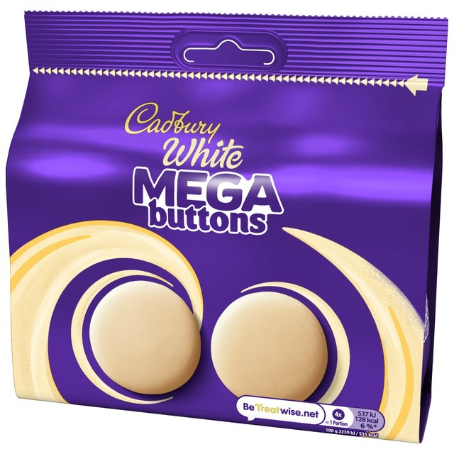 Cadbury White Mega Buttons white chocolate buttons 192g - British product