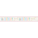 Unique Party Happy Birthday Girl foil banner 9ft, UK version