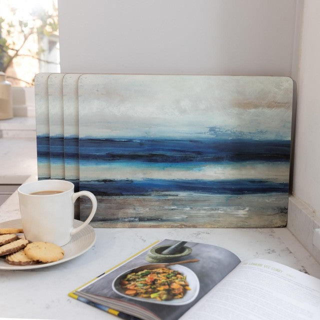Creative Tops Blue Abstract placemats pack of 4 30x23cm - British product