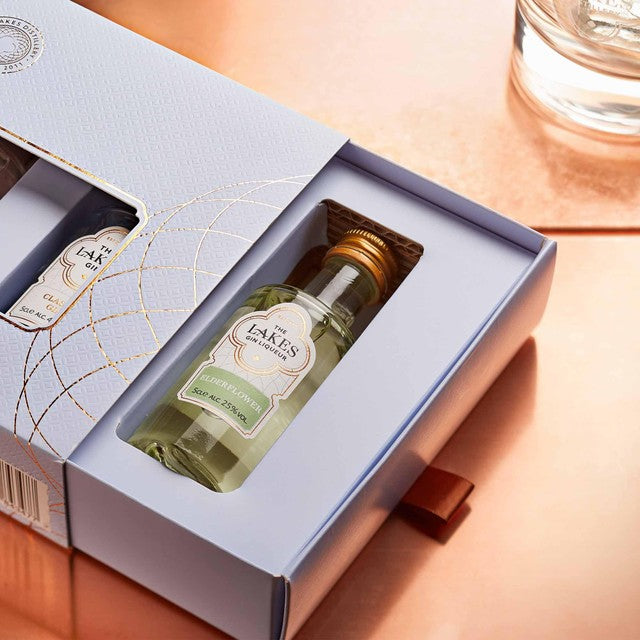 Lakes Distillery gin collection elderflower classic pink grapefruit 3x5cl (British brand)