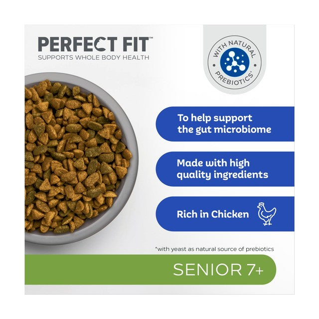 Perfect Fit Senior Dry Cat Food Chicken 750g, imported from the UK