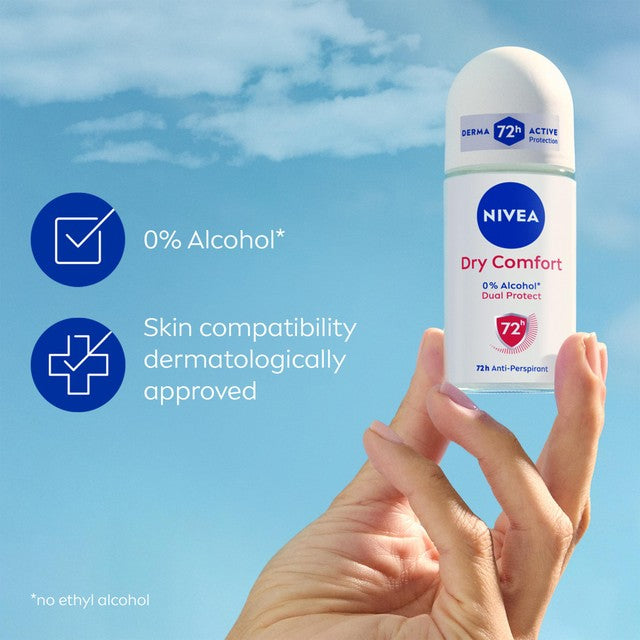 Nivea Dry Comfort anti-perspirant roll-on 50ml, imported from the UK