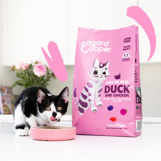 Edgard & Cooper Kitten Duck Chicken Dry Cat Food 2kg - British product
