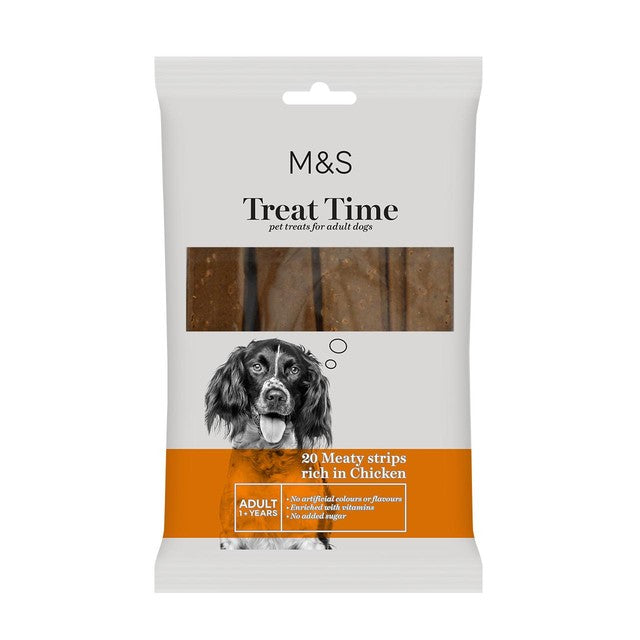 M&S Meaty Chicken Dog Treats 200g, imported from the UK
