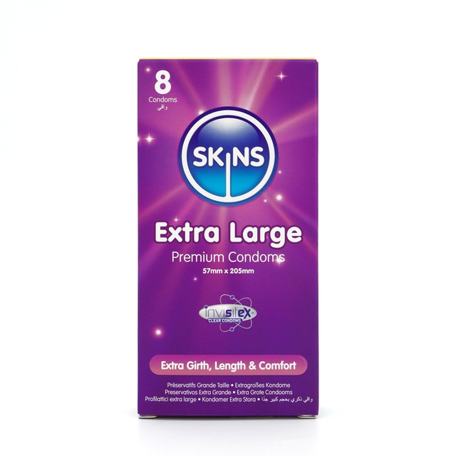 Skins extra large condoms 57mm nominal width, UK version