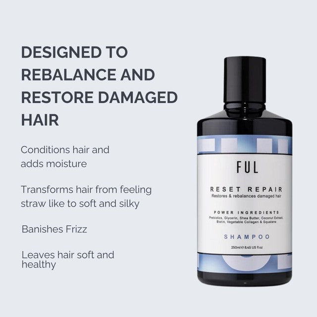 FUL Reset Repair Shampoo for dry damaged hair 250ml - British product
