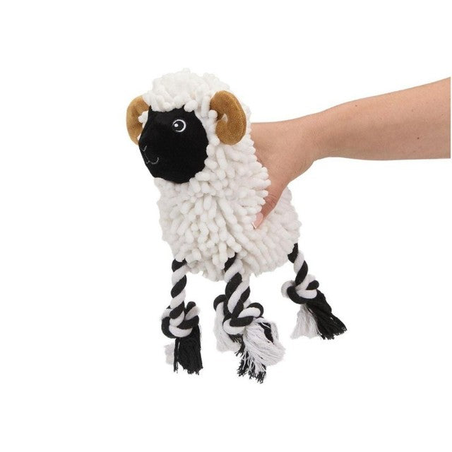 Petface Noodle Ram plush dog toy, imported from the UK