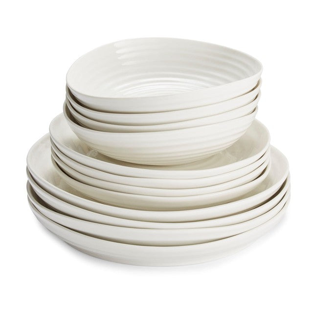 Sophie Conran white porcelain coupe 12-piece dinner set (British brand)