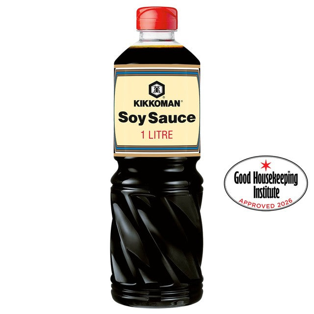 Kikkoman naturally brewed soy sauce bottle, imported from the UK