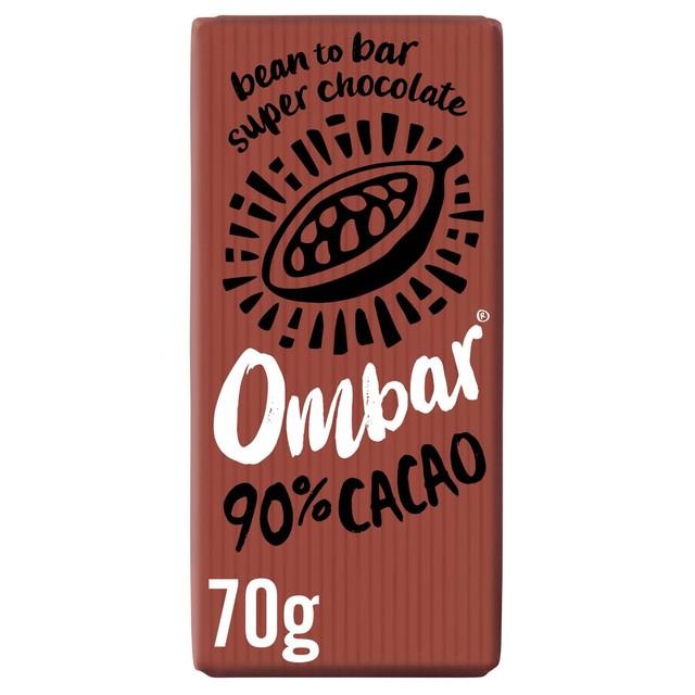 Ombar 90% Cacao dark chocolate bar 70g, imported from the UK