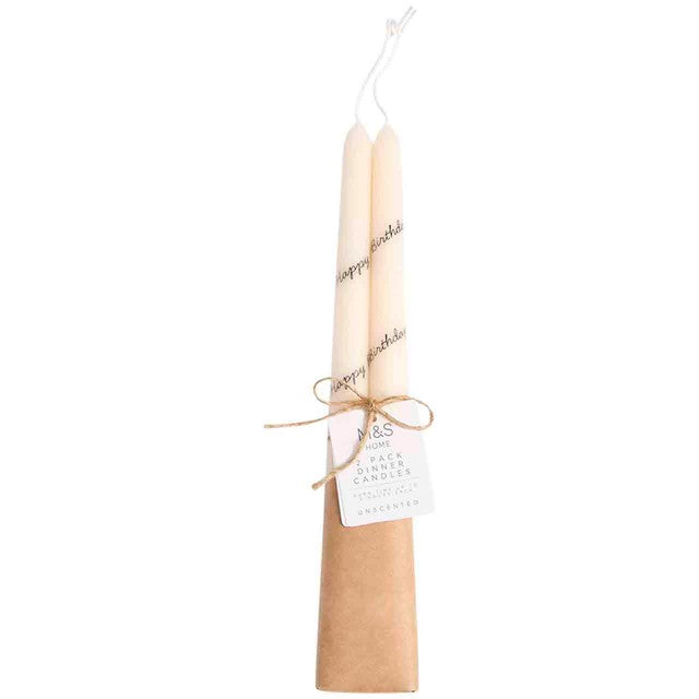 M&S birthday dinner candles white 25.4 cm - British product