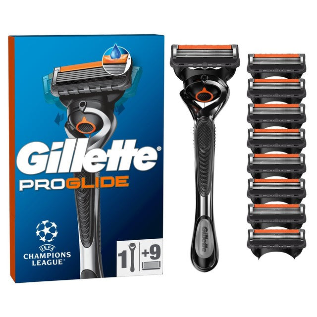 Gillette ProGlide Manual Razor + 9 Razor Blades, UK version