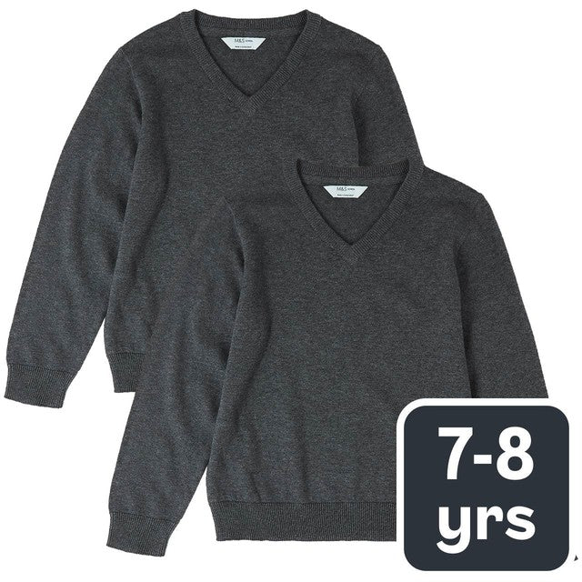 M&S children's cotton jumper grey 7-8 years, imported from the UK