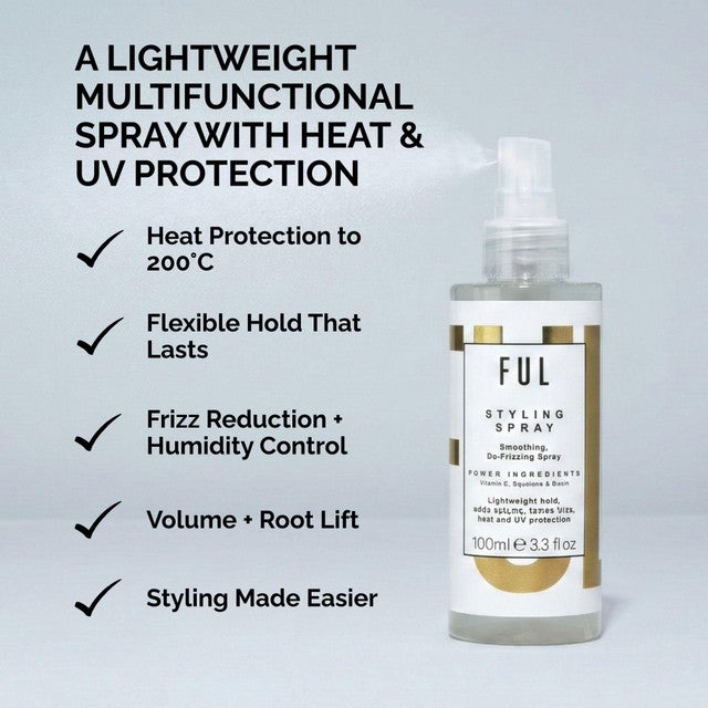 FUL heat protectant volumising styling spray 100ml - British product