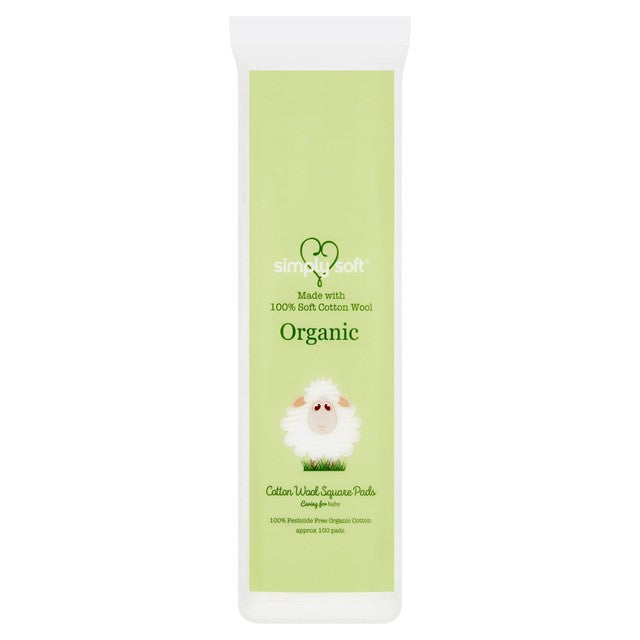 Simply Soft baby organic square cotton pads 100 pack (British brand)