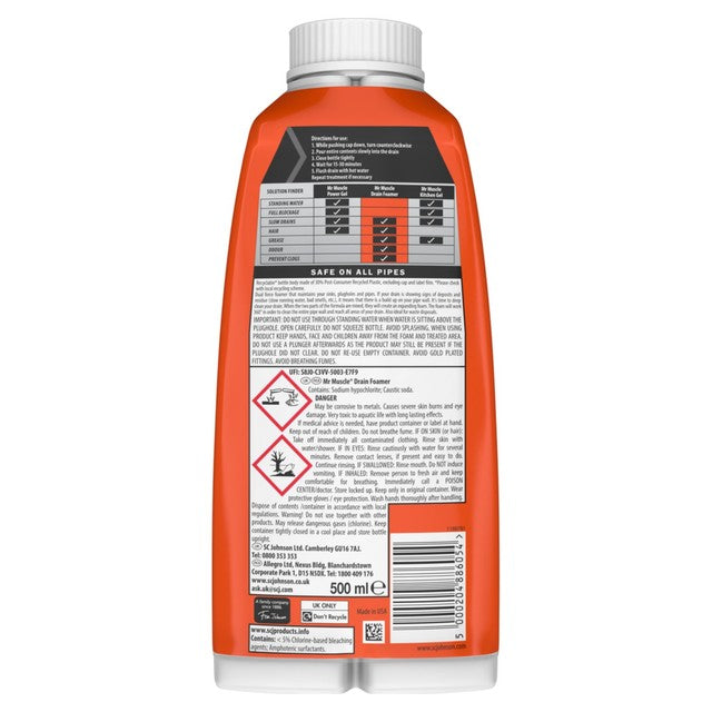 Mr Muscle drain foamer 500ml, imported from the UK