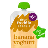 Little Freddie banana Greek style yoghurt baby food pouch 100g, UK version