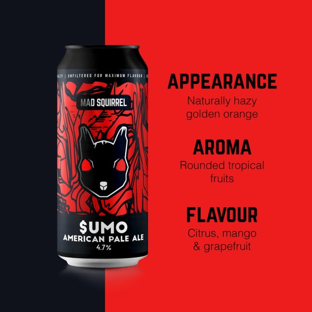Mad Squirrel Sumo American Pale Ale 440ml, imported from the UK