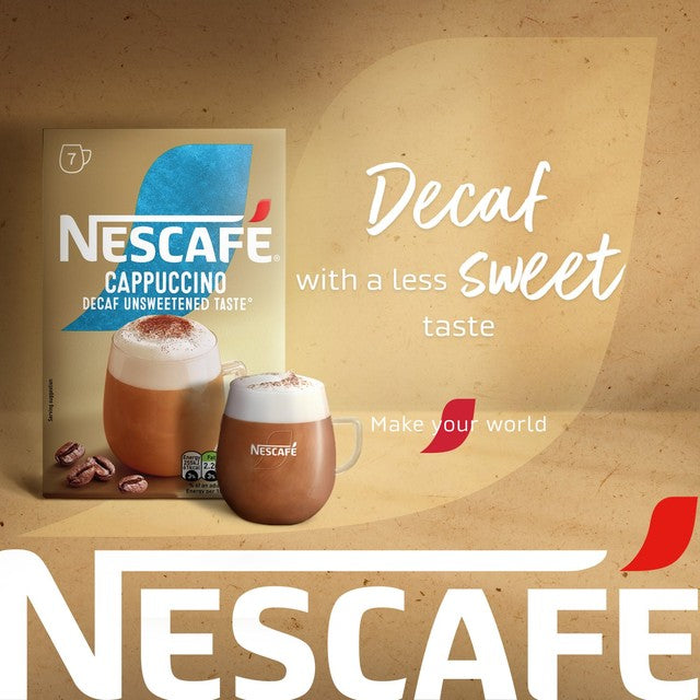 Nescafe Gold decaf unsweet cappuccino coffee 7 sachets, imported from the UK