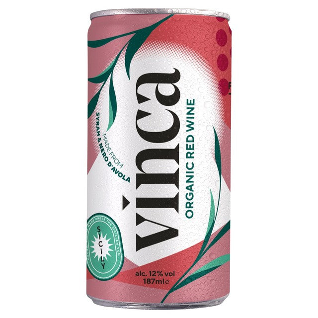 Vinca organic red wine can 187ml sourced from the UK (British brand)