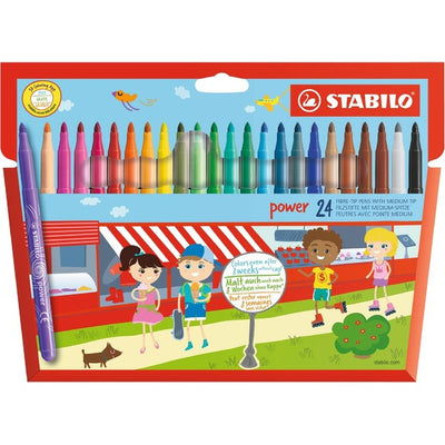 M&S Stabilo Power Colouring Pens Assorted Colours Wallet of 24- Buy online at McGrocer