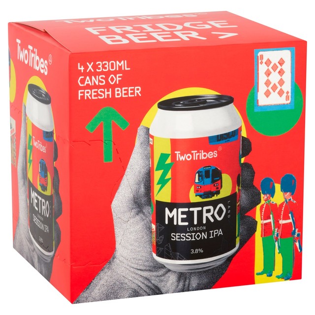 Two Tribes Metro Land Session IPA beer 4 x 330ml cans (British brand)