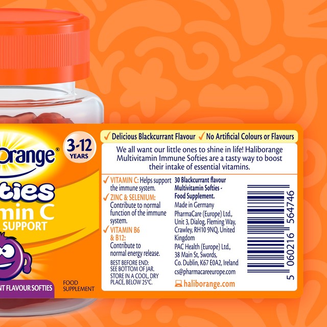Haliborange Kid's Multivitamin Softies Blackcurrant 30 Pack, UK version