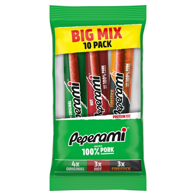 Peperami Salami Mix 10pk Original Hot Firestick, UK version